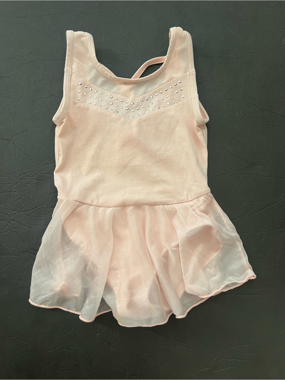 Cat&Jack Girls Pink Rhinestone Tutu Leotard Ballet Dress Size XS 4/5 Dancewear